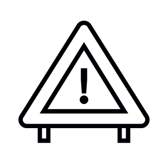 Warning symbol.