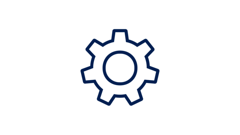 Icon showing a gear