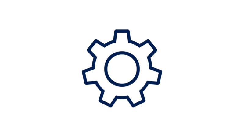 Icon showing a gear