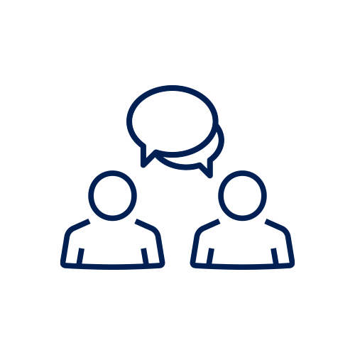 Icon shows talking people