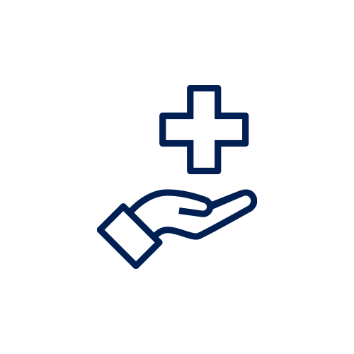 Icon shows cross on hand