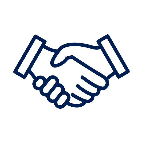 Icon shows shaking hands