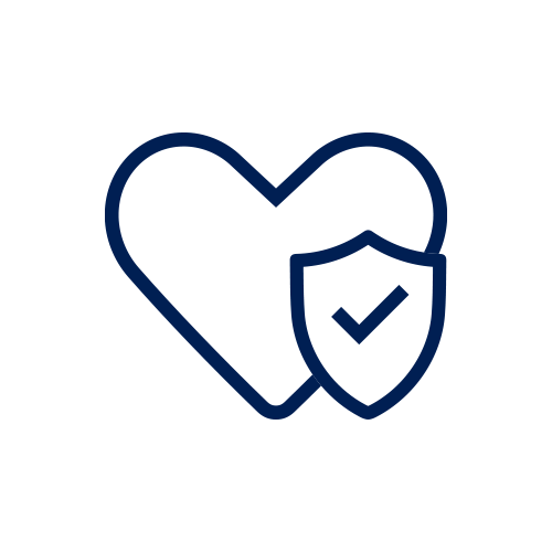 Icon shows heart behind shield