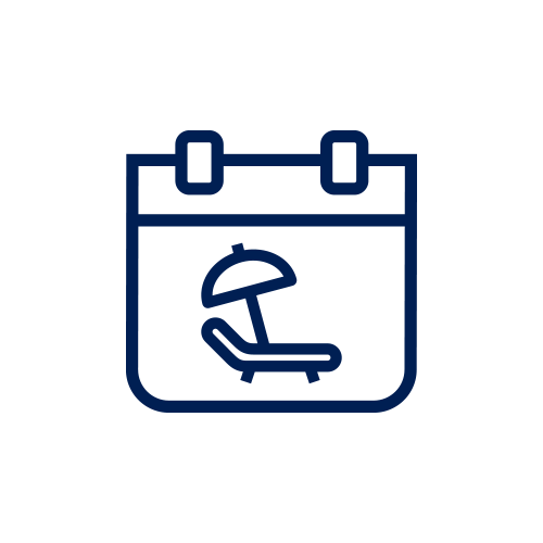Icon shows sun lounger on calendar