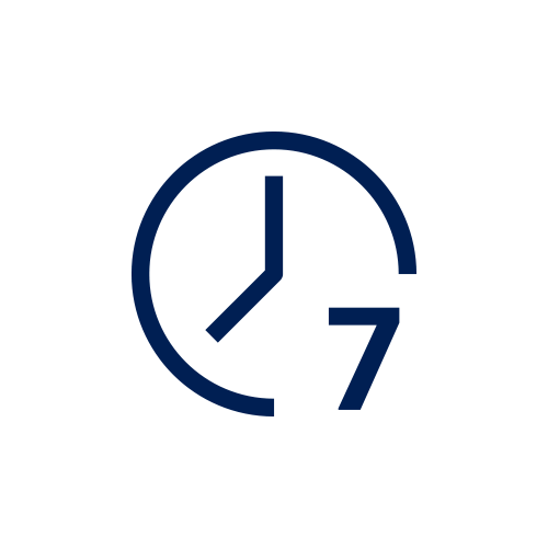 Icon Uhr mit Anzahl Wochentage