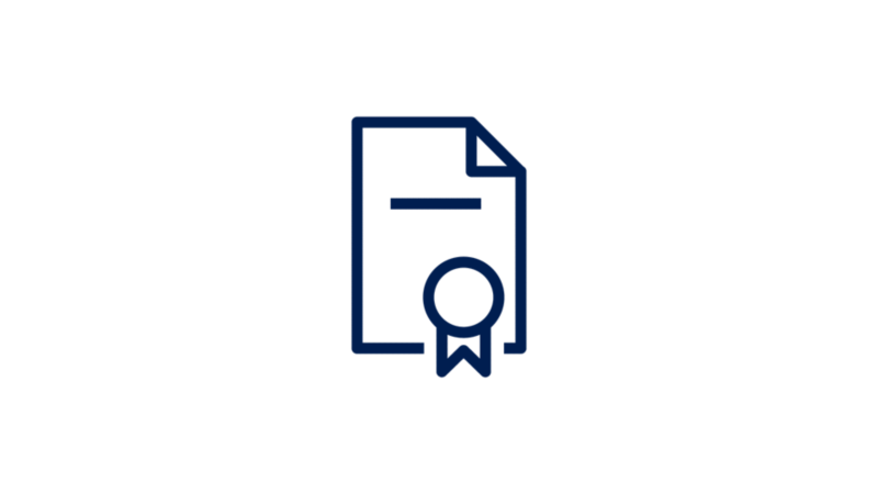 Icon showing a certificate