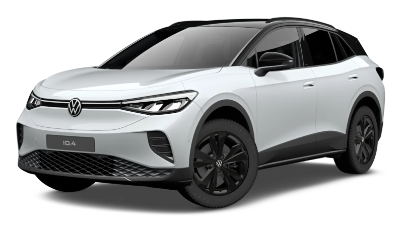Schuin vooraanzicht van een witte ID.4 Limited Edition render beeld
