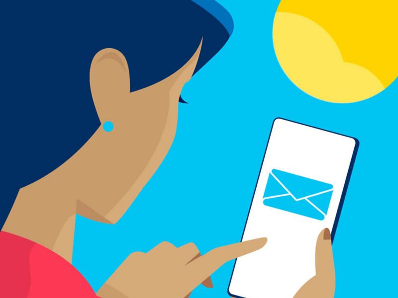 Illustration of hand holding a phone