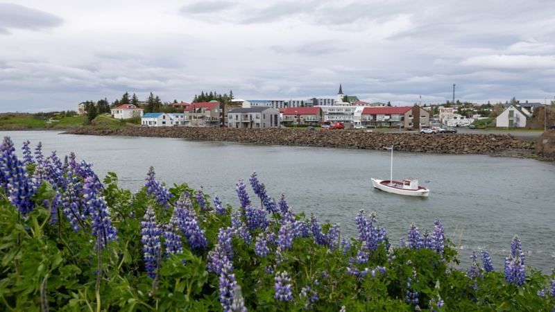 Island ist ausserhalb von Reykjavik nur dünn besiedelt – umso charmanter präsentieren sich die wenigen Siedlungen wie etwa das kleine Hafenstädtchen Borgarnes.