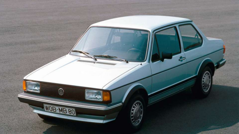 American blue Vintage VW Jetta 