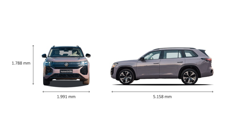 Kích thước tổng thể Volkswagen Teramont Pro