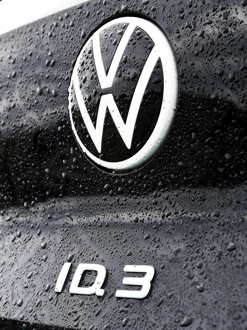 Close-up of the VW logo
