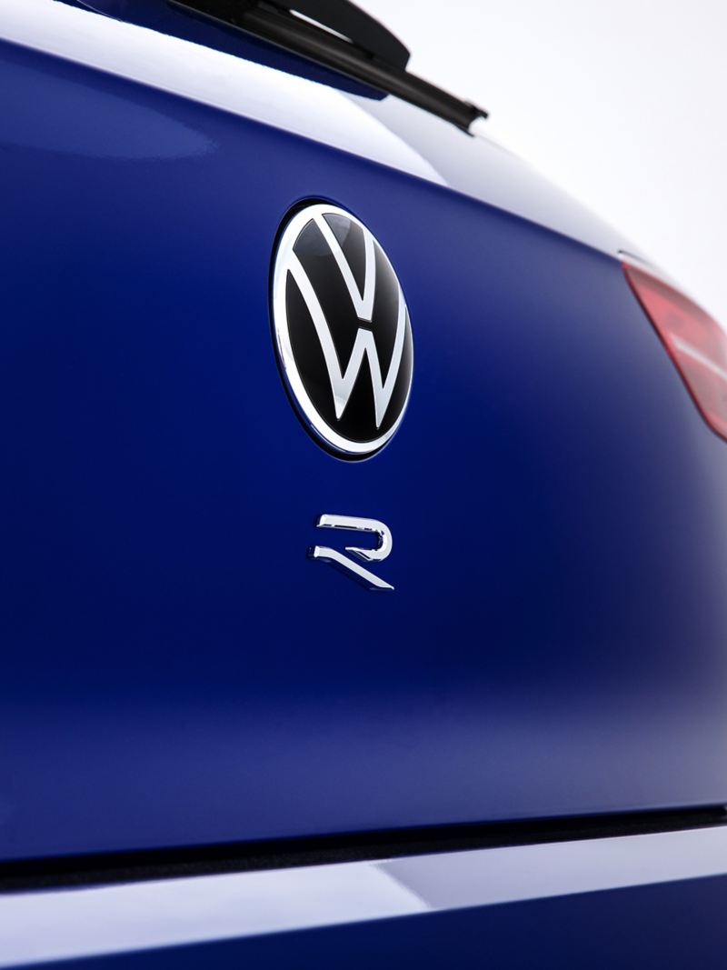 Close-up of the VW logo