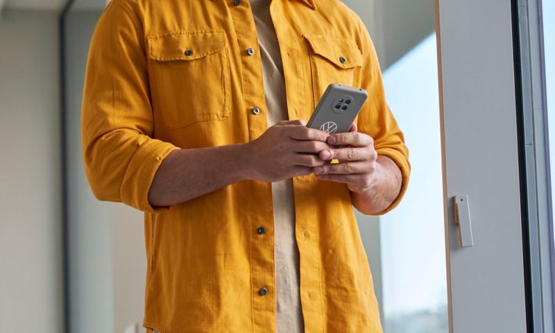 Man browsing through the phone