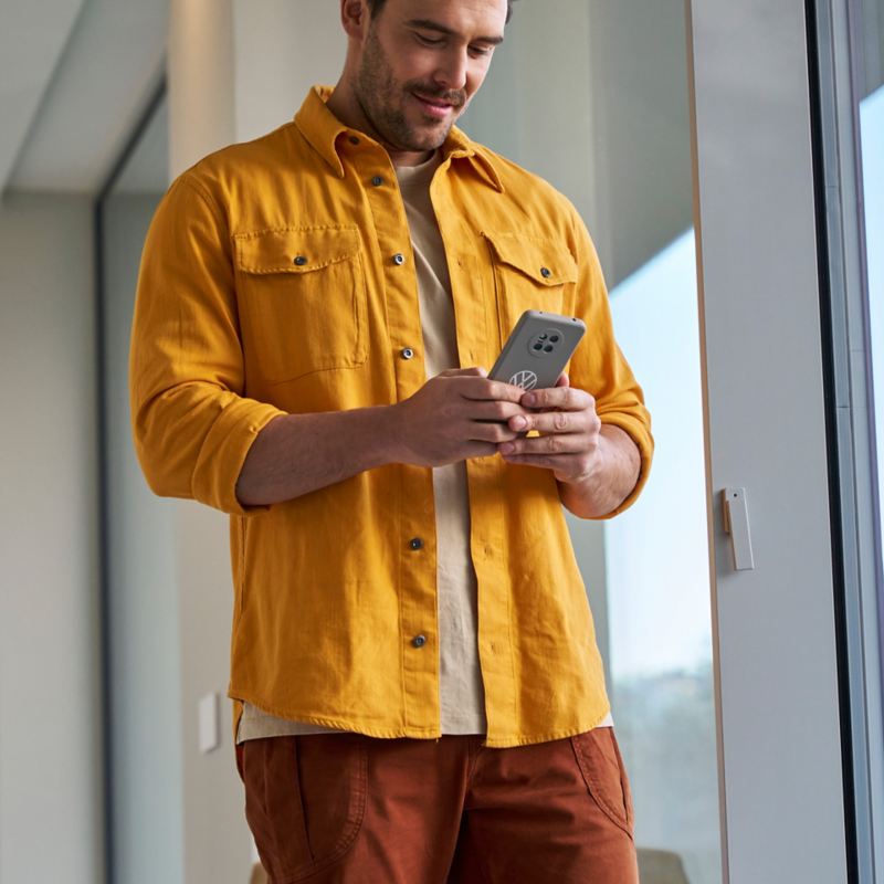 Man browsing through the phone