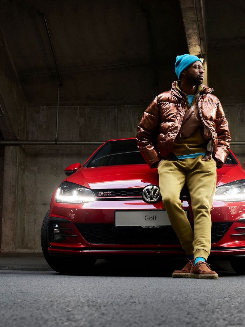 A man and his used compact class VW Golf 7