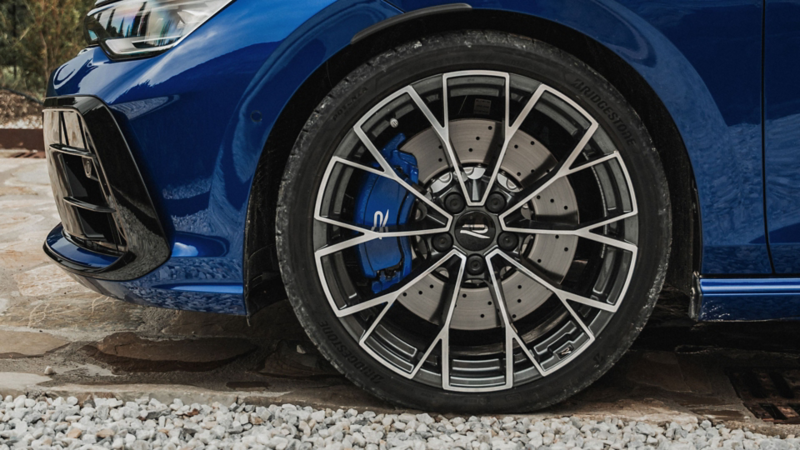 Blue VW R tyre