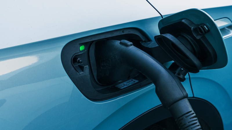 The 2024 Volkswagen ID.4 charging the battery on the charging station