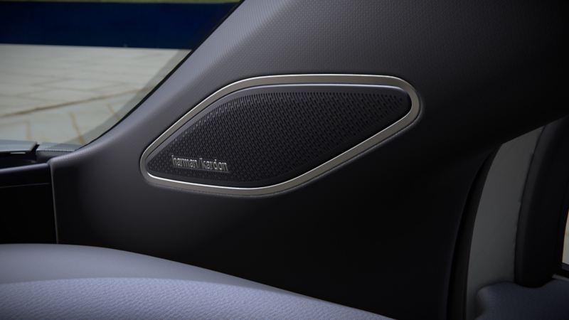 A close up photo of the Harman Kardon® Premium Audio system in the 2024 Volkswagen ID.4