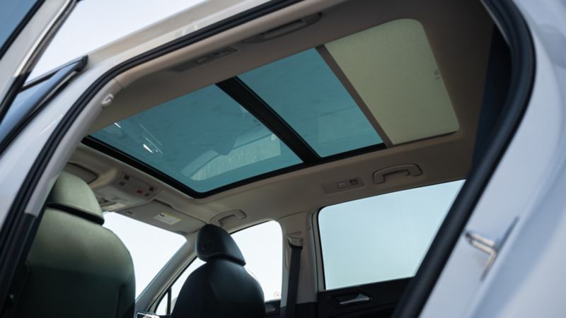 A panoramic sunroof of the 2024 Volkswagen Tiguan