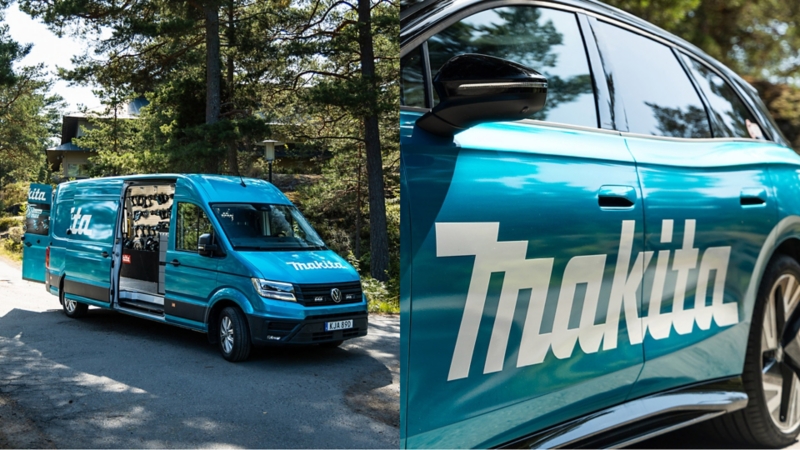 Makita kör både en Crafter och ID.7 Tourer från Volkswagen
