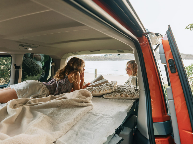 Sleeping inside VW van
