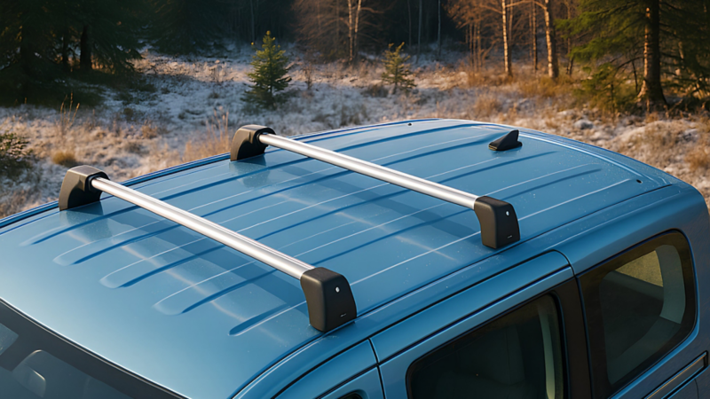 Barras de techo en un vehículo VW.