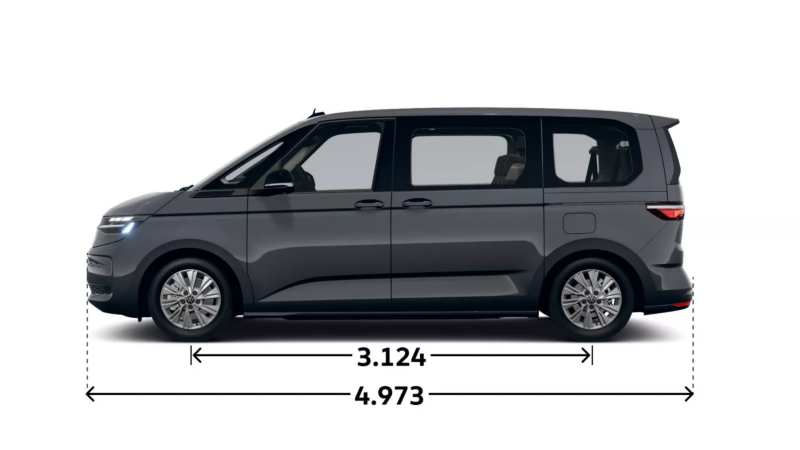 VW Multivan eHybrid widok z boku.