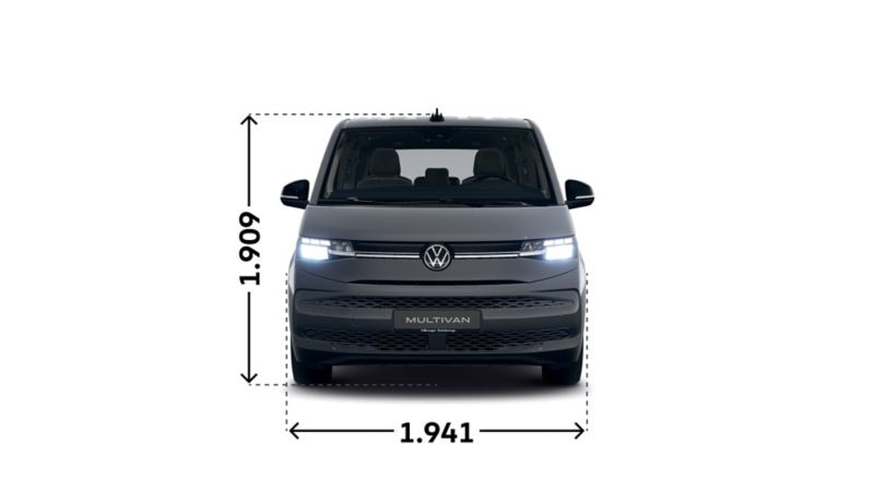 Der VW Multivan Life eHybrid von vorne.