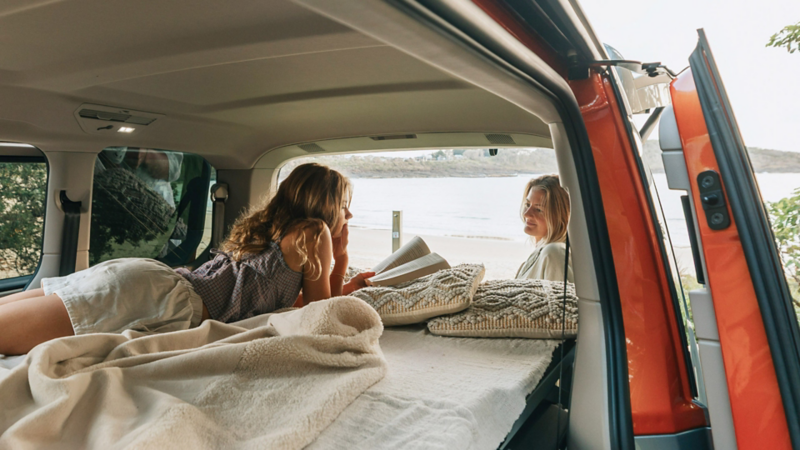 Sleeping inside VW van