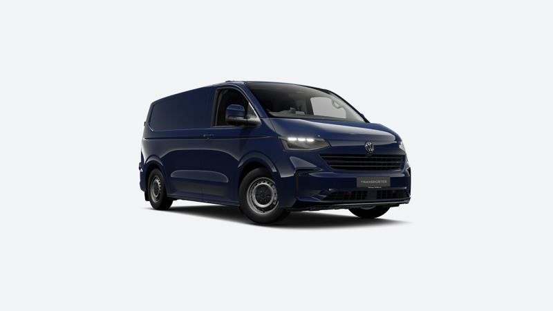 A VW e-Transporter against a plain light grey background. 