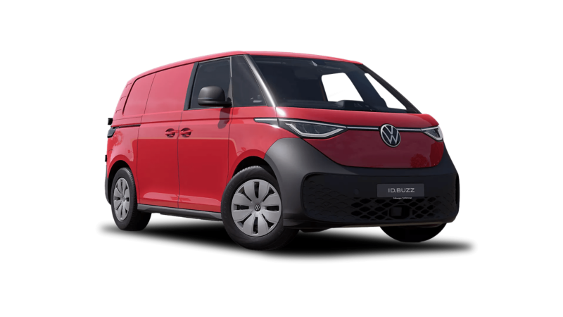 A red VW ID. Buzz Cargo