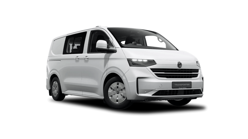A white VW Transporter Kombi