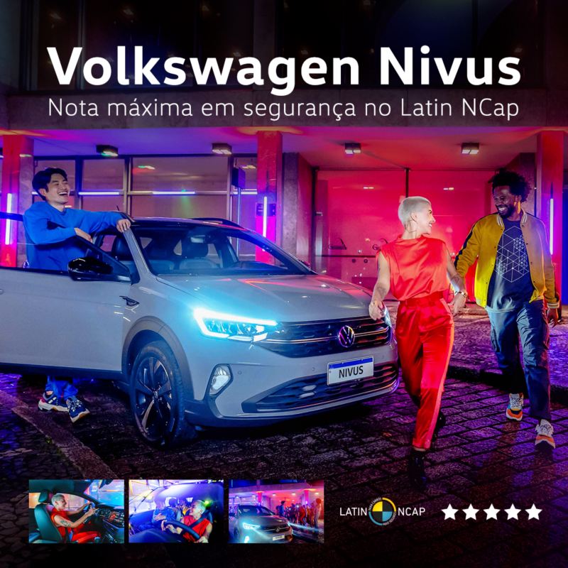 O Nivus recebeu a nota máxima em segurança no novo protocolo de testes do Latin NCAP, que avalia o nível de segurança entregue pelos veículos vendidos na América Latina e Caribe.