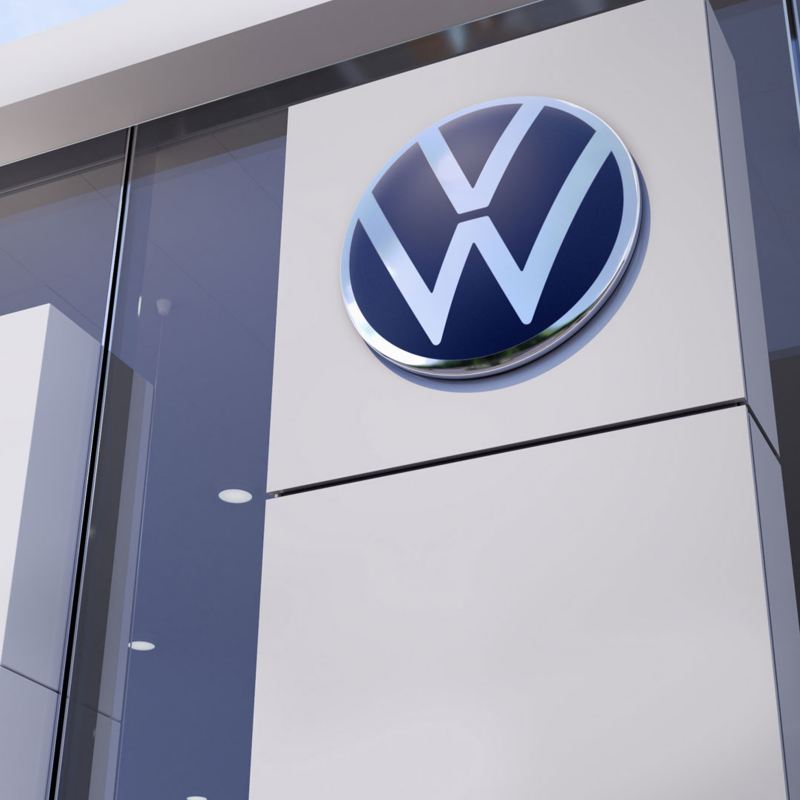 The front of a Volkswagen dealership
