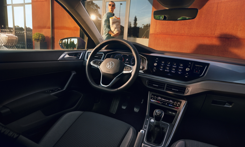 L'habitacle de la Polo : avec le Digital Cockpit le volant et la console centrale.