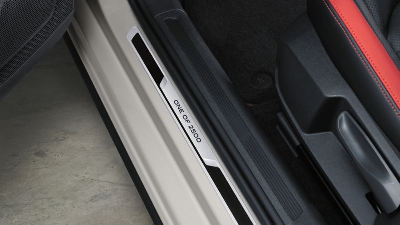 Die Einstiegsleiste des VW Polo GTI Edition 25