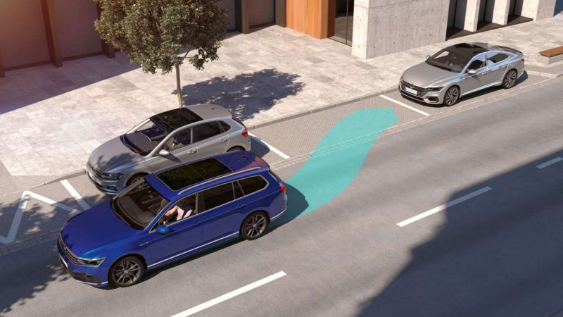 Park assist guidance of a Volkswagen