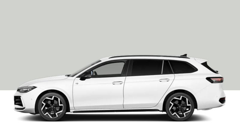 Side view of a Volkswagen Passat on a grey background