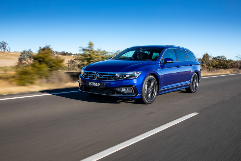 Blue VW Passat Wagon