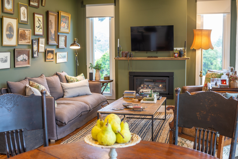Living room area inside home
