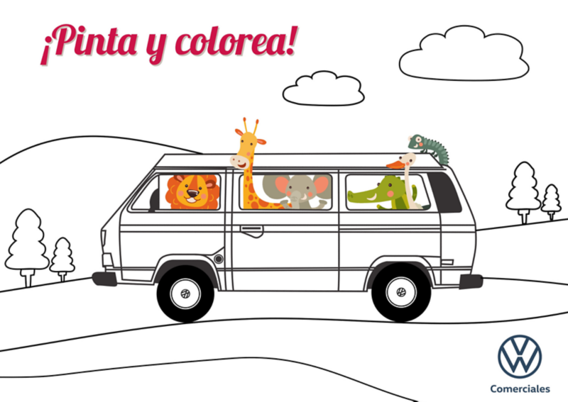 Transporter de Volkswagen Comerciales para colorear 