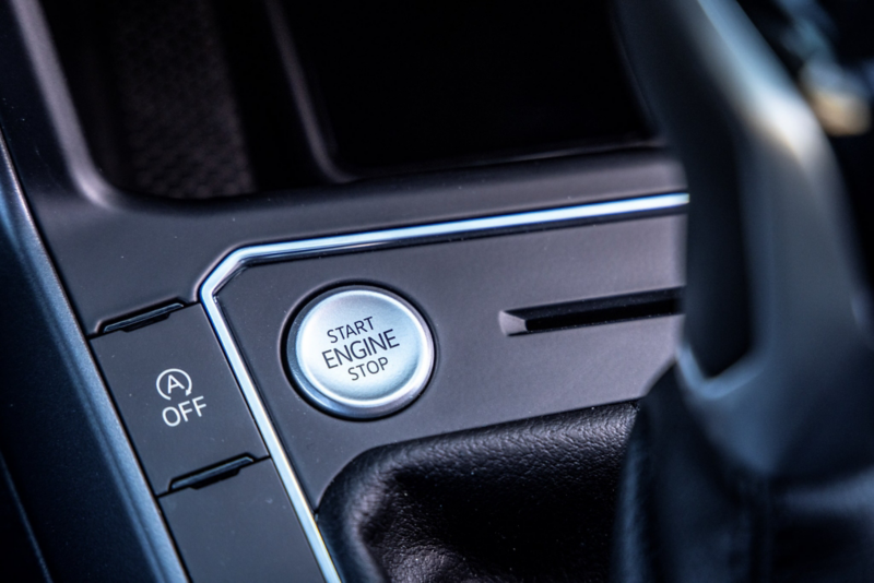 Bouton start engine d'un véhicule Volkswagen