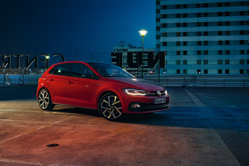 VW Polo GTI parked on a rooftop