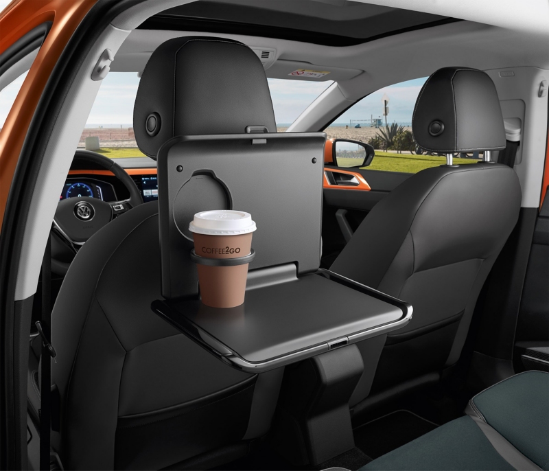 VW Polo folding table with cup holder