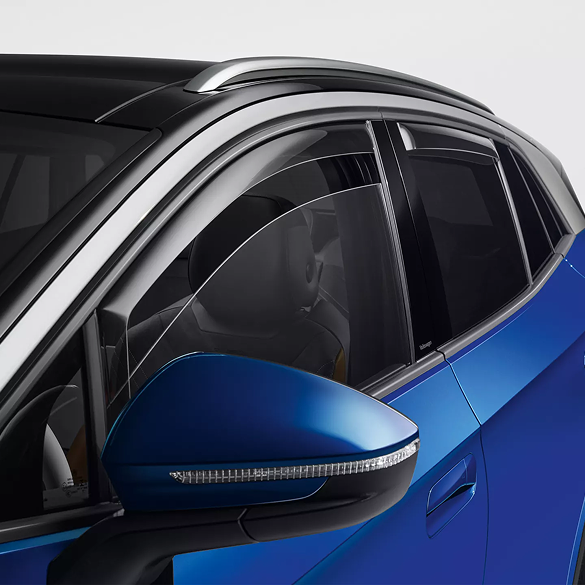 Weathershields covering the open part of a car window