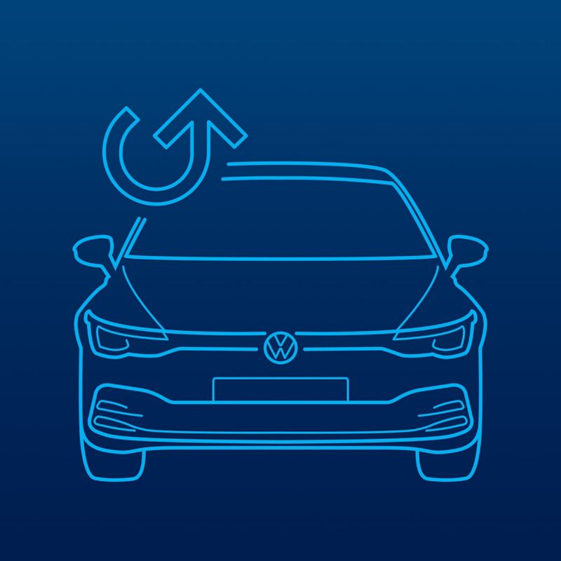 Illustration d’une Volkswagen avec un logo de stocks
