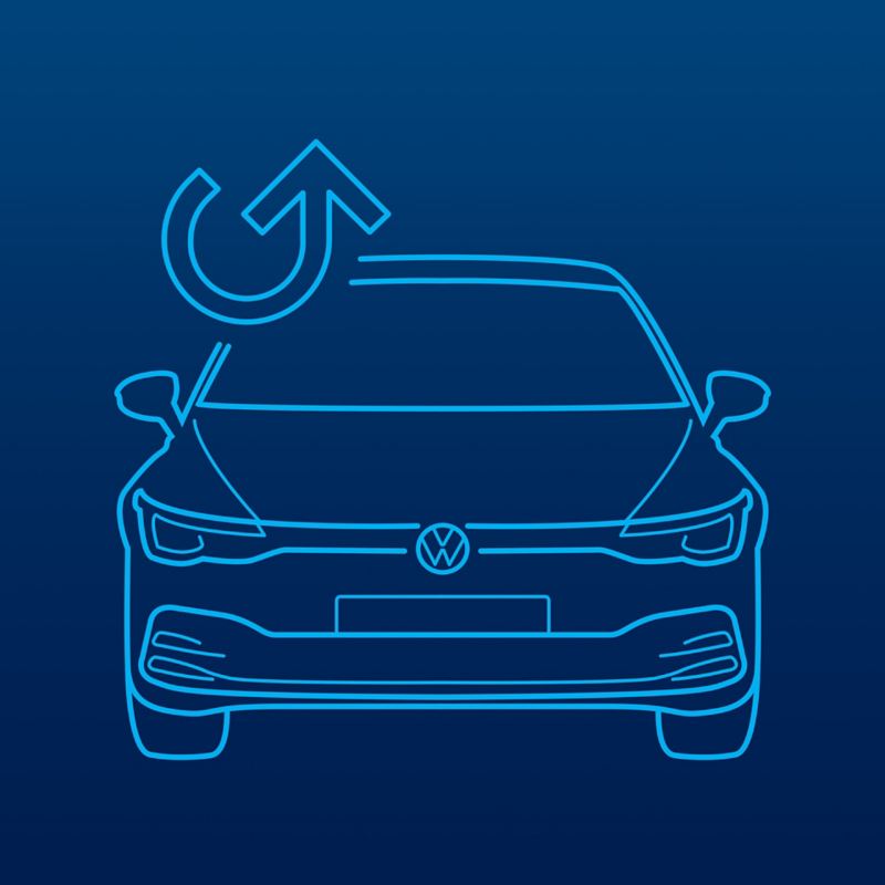 Illustration d’une Volkswagen avec un logo de stocks