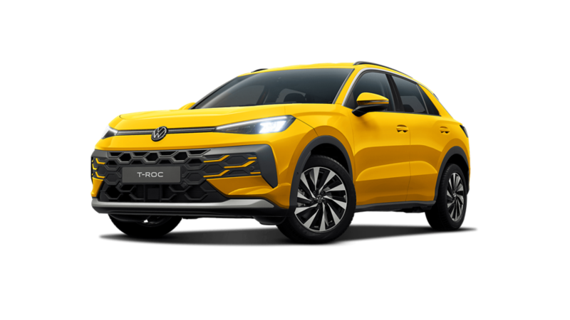 A T-Roc on a white background