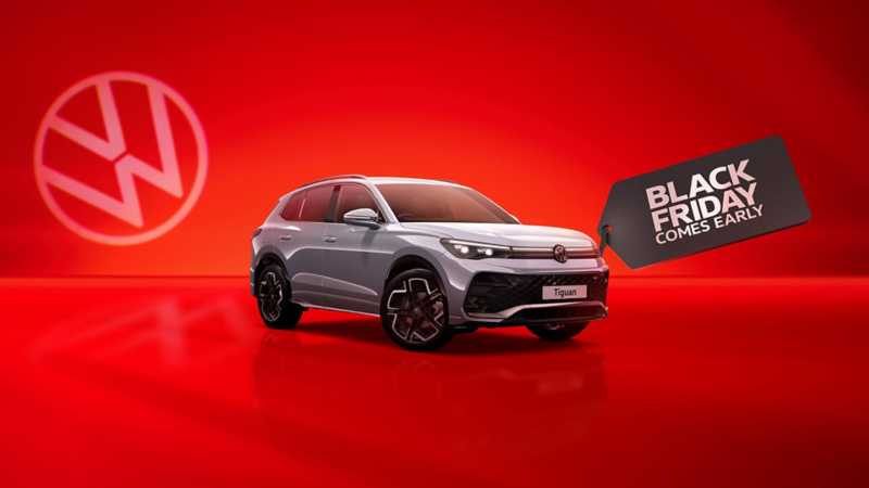 Tiguan with red background